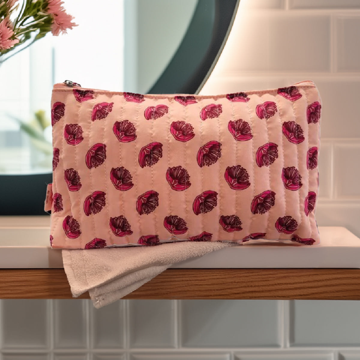 Large Cosmetic Pouch 'Peachy Dream'