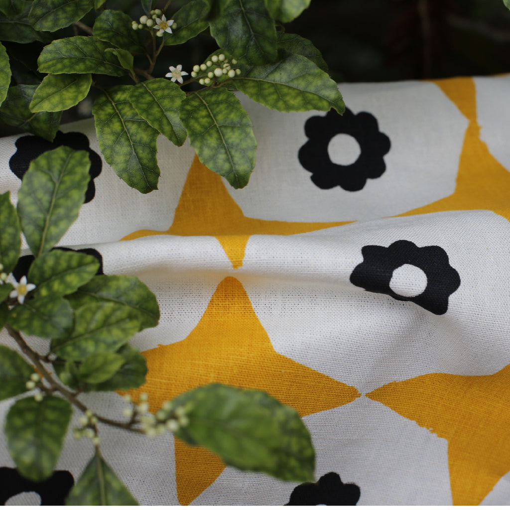 Hemp Tea Towel 'Star Poppy'