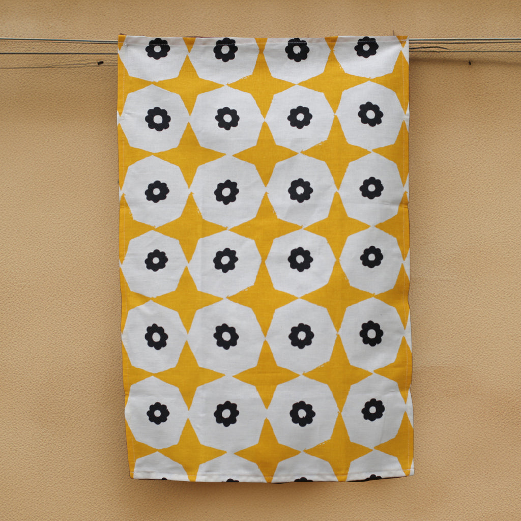 Hemp Tea Towel 'Star Poppy'